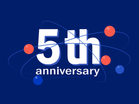 5 years anniversary celebration vector icon, logo. Template abstract design element for 5th...