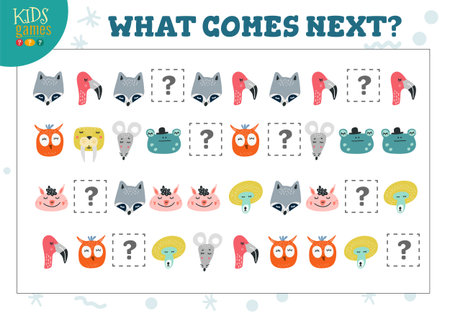 What comes next kids educational game vector illustrationのイラスト素材