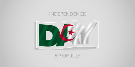 Algeria happy independence day vector banner, greeting card.のイラスト素材