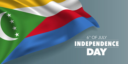 Comoros happy independence day greeting card, banner with template text vector illustrationのイラスト素材