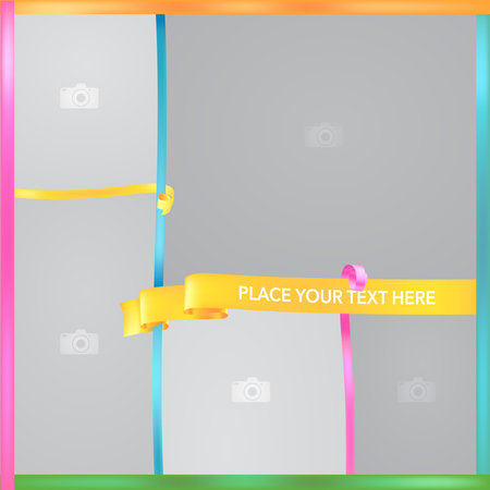Collage of photo frames or scrapbook for photo album vector illustrationのイラスト素材