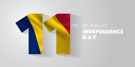 Chad happy independence day greeting card, banner, illustrationのイラスト素材