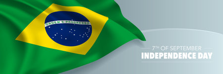 Brazil happy independence day vector banner, greeting cardのイラスト素材