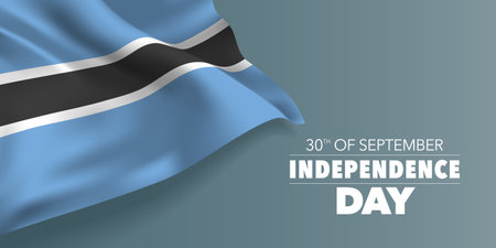 Botswana independence day greeting card, banner with template text vector illustrationのイラスト素材
