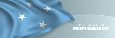 Micronesia independence day vector banner, greeting card.のイラスト素材
