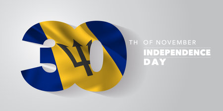 Barbados happy independence day vector banner, greeting cardのイラスト素材