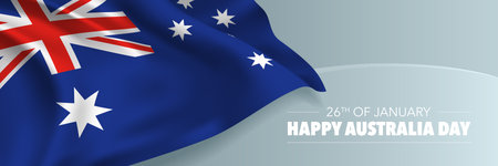 Happy Australia day vector banner, greeting cardのイラスト素材