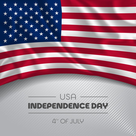USA happy independence day greeting card, banner vector illustrationのイラスト素材