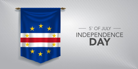 Cape Verde independence day greeting card, banner, vector illustrationのイラスト素材