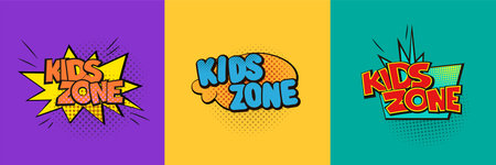 Kid zone banner. Kids playground funny design