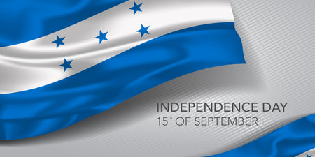 Honduras happy independence day greeting card, banner with template text vector illustrationのイラスト素材