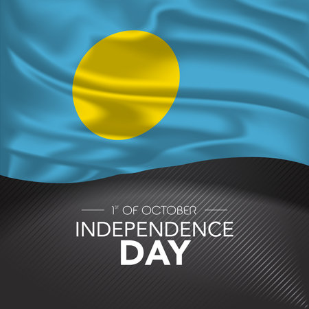 Palau happy independence day greeting card, banner illustrationのイラスト素材