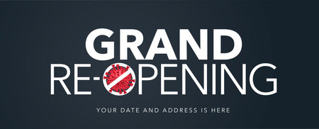 Grand opening or re-opening vector illustration, banner, background