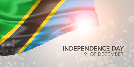 Tanzania happy independence day vector banner, greeting cardのイラスト素材