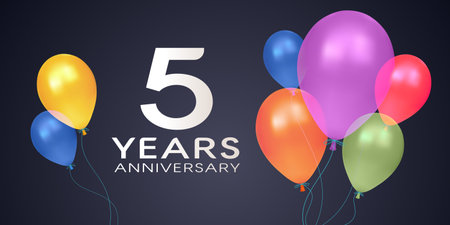 5 years anniversary vector icon banner