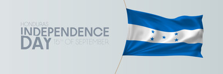 Honduras independence day vector banner, greeting cardのイラスト素材