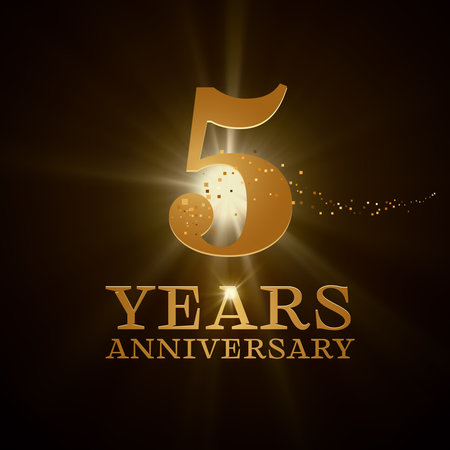 5 years anniversary celebration vector iconのイラスト素材