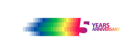 5 years anniversary vector   icon. Graphic design element with number for 5th anniversary greeting card or bannerのイラスト素材