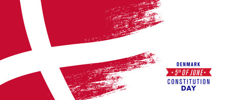 Denmark constitution day greeting card, banner vector illustrationのイラスト素材