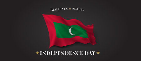 Maldives independence day vector banner, greeting card.のイラスト素材