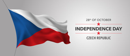 Czech Republic happy independence day greeting card, banner with template text vector illustrationのイラスト素材