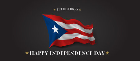 Puerto Rico independence day vector banner, greeting card.のイラスト素材