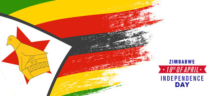 Zimbabwe happy independence day greeting card, banner vector illustrationのイラスト素材