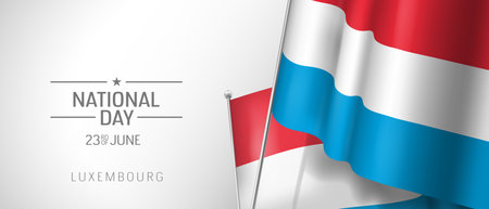 Luxembourg happy national day greeting card, banner vector illustrationのイラスト素材