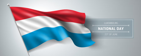Luxembourg happy national day greeting card, banner vector illustrationのイラスト素材