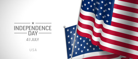 USA happy independence day greeting card, banner vector illustrationのイラスト素材