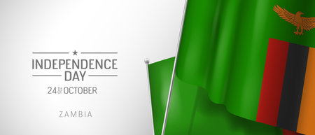 Zambia happy independence day greeting card, banner vector illustrationのイラスト素材