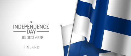 Finland happy independence day greeting card, banner vector illustrationのイラスト素材