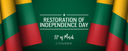 Lithuania restoration of independence day vector banner, greeting cardのイラスト素材