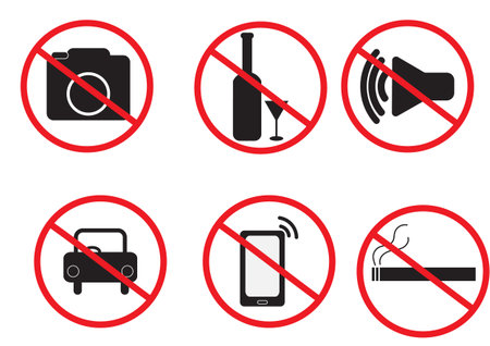 Prohibition set symbol, illustrationのイラスト素材