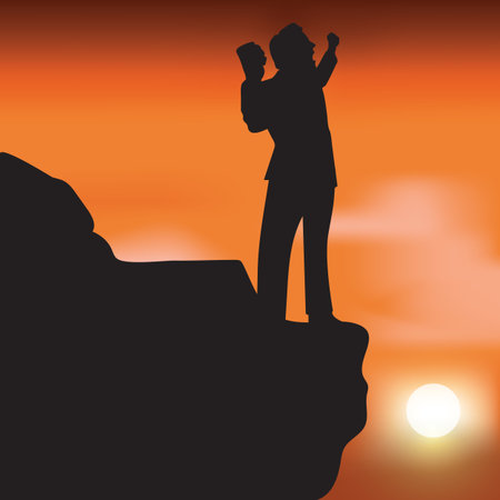 business man silhouette, Vector illustrationsのイラスト素材