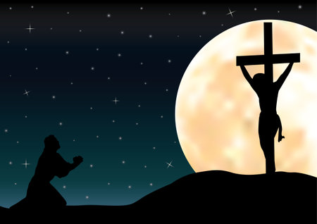 The allusions to Jesus, Vector illustrationsのイラスト素材
