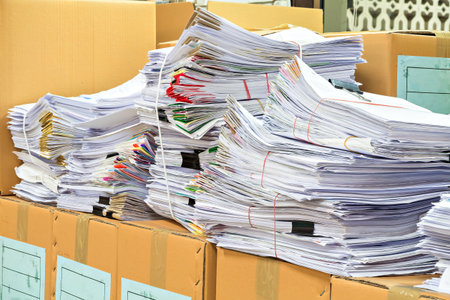 a lot of stack document hard work