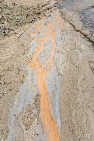 water flow through collapsed road