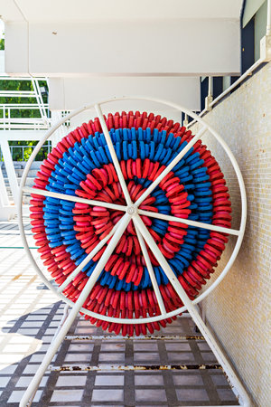 Swimming lanes markers in reel storage
