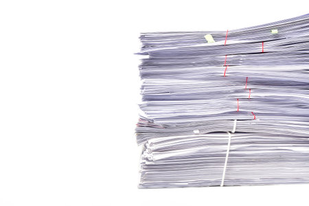 Stack of Documents isolated on white backgroundの写真素材