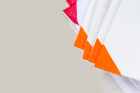 Top view shot of documents stack