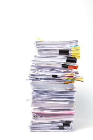 Stack of Documents isolated on white backgroundの写真素材