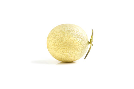 close-up view of fresh melon isolated on white background.の写真素材