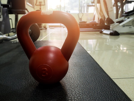 Sports dumbbells in modern sports club. Weight Training Equipmentの写真素材