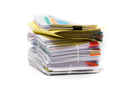 Stack of Documents isolated on white backgroundの写真素材