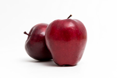 Fresh red apple isolated on white backgrund.の写真素材