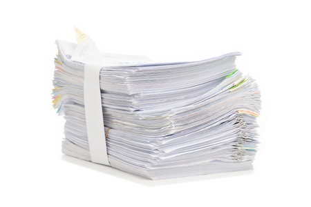 Stack of Documents isolated on white backgroundの写真素材
