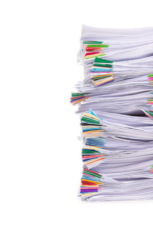 Stack of Documents isolated on white background.の写真素材