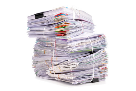 Stack of Documents isolated on white background.