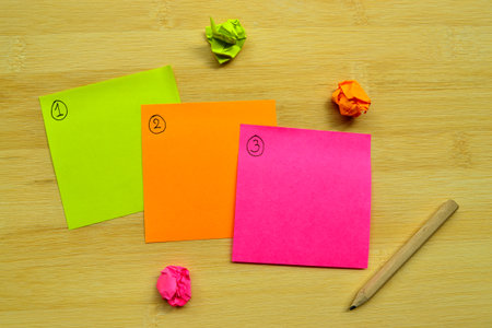 Schedule in next day on post it notes